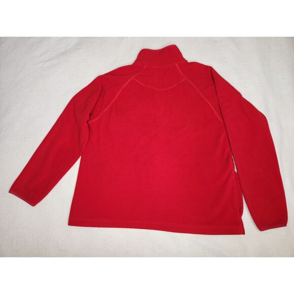 Men's Old Navy Red quarter-zip fleece pullover Sz. L Front Spell Out Y2k Retro - Picture 9 of 10